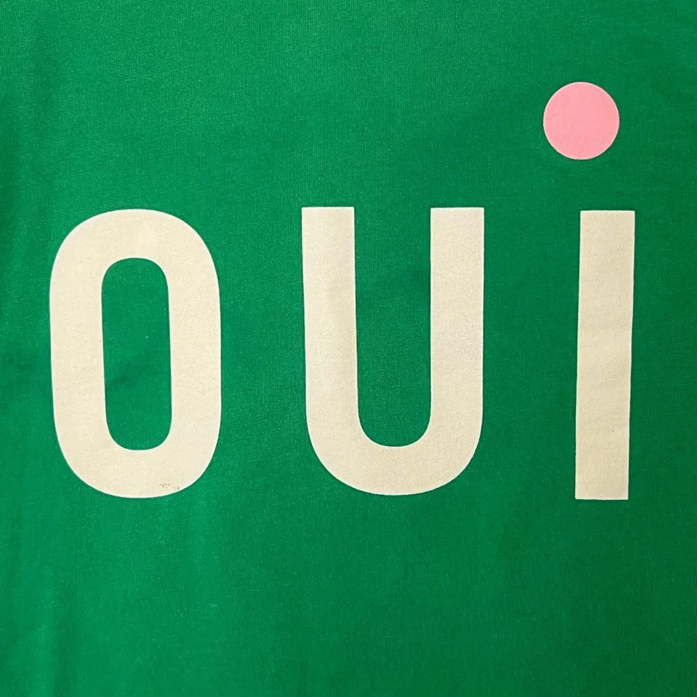 Anthropologie Green 'oui' Graphic Sweatshirt - Picture 7 of 10
